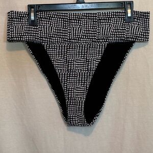 AA-610 Aerie NWT‎ PLUS SIZE XXL High Cut Cheeky Black & White Dot Bikini Bottoms